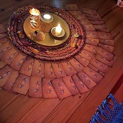 Rituel, plateau et bougies